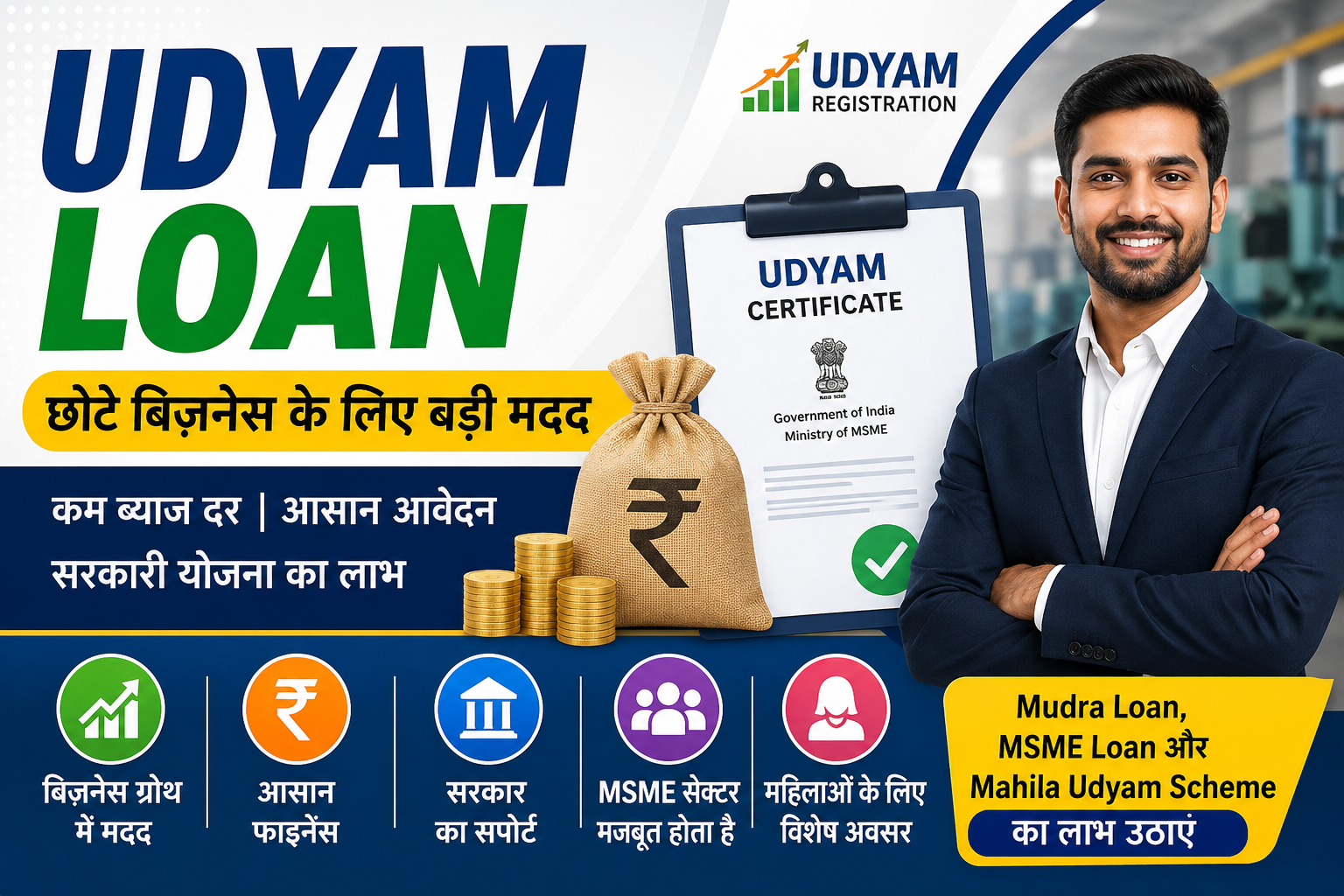 Udyam Loan 2026: ऑनलाइन आवेदन, MSME लोन, ब्याज दर और पूरी जानकारी