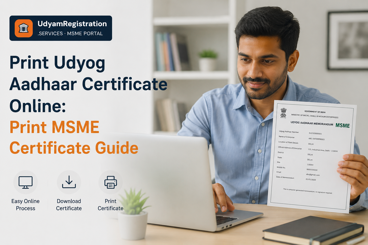 Print Udyog Aadhaar Certificate Online | Print MSME Certificate Guide